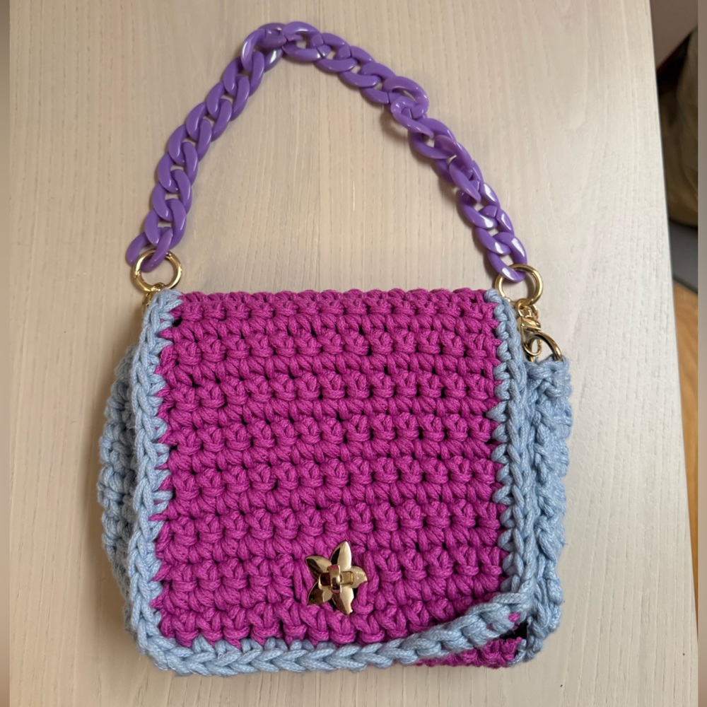Homemade Pink Crochet Bag